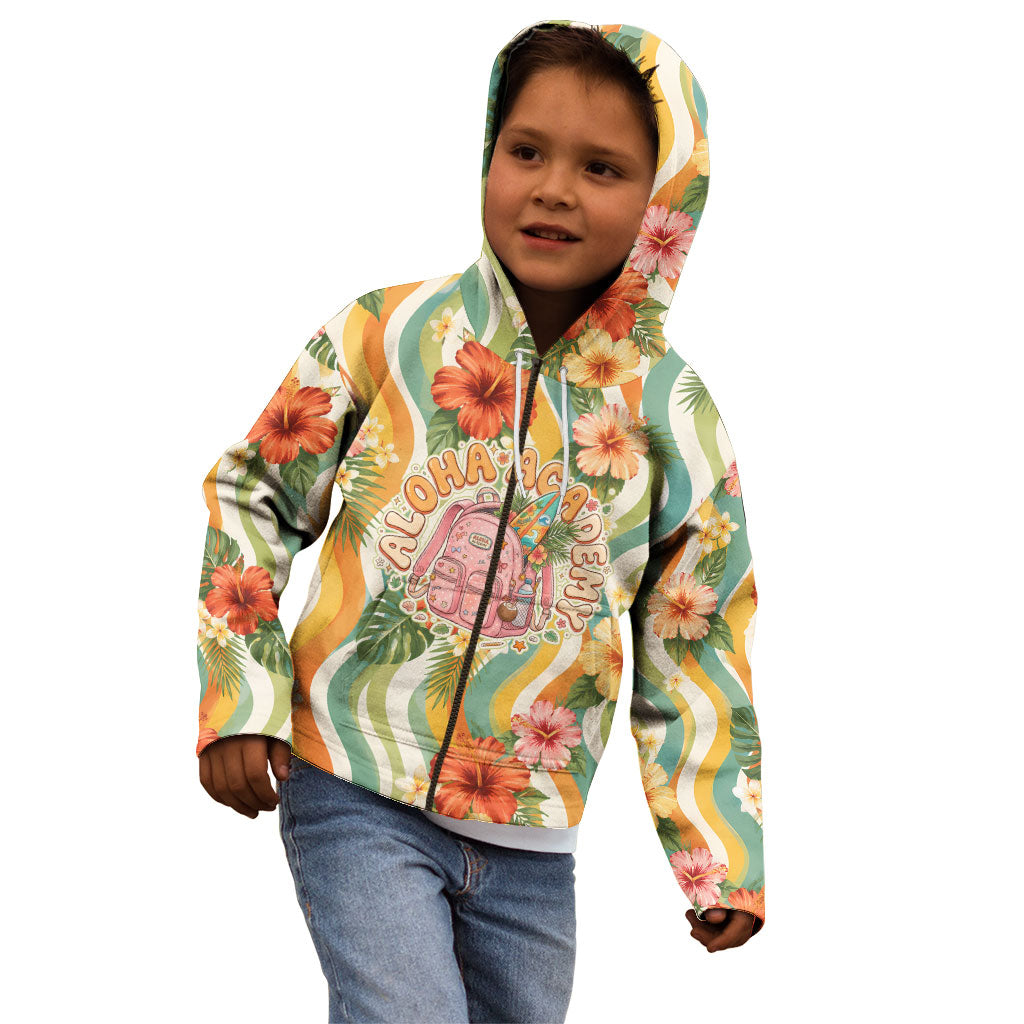 Hawaii Aloha Academy Back To School Kid Hoodie Sea Turtle Tropical Hibiscus Flowers Retro Psychedelic TS04 - Polynesian Pride