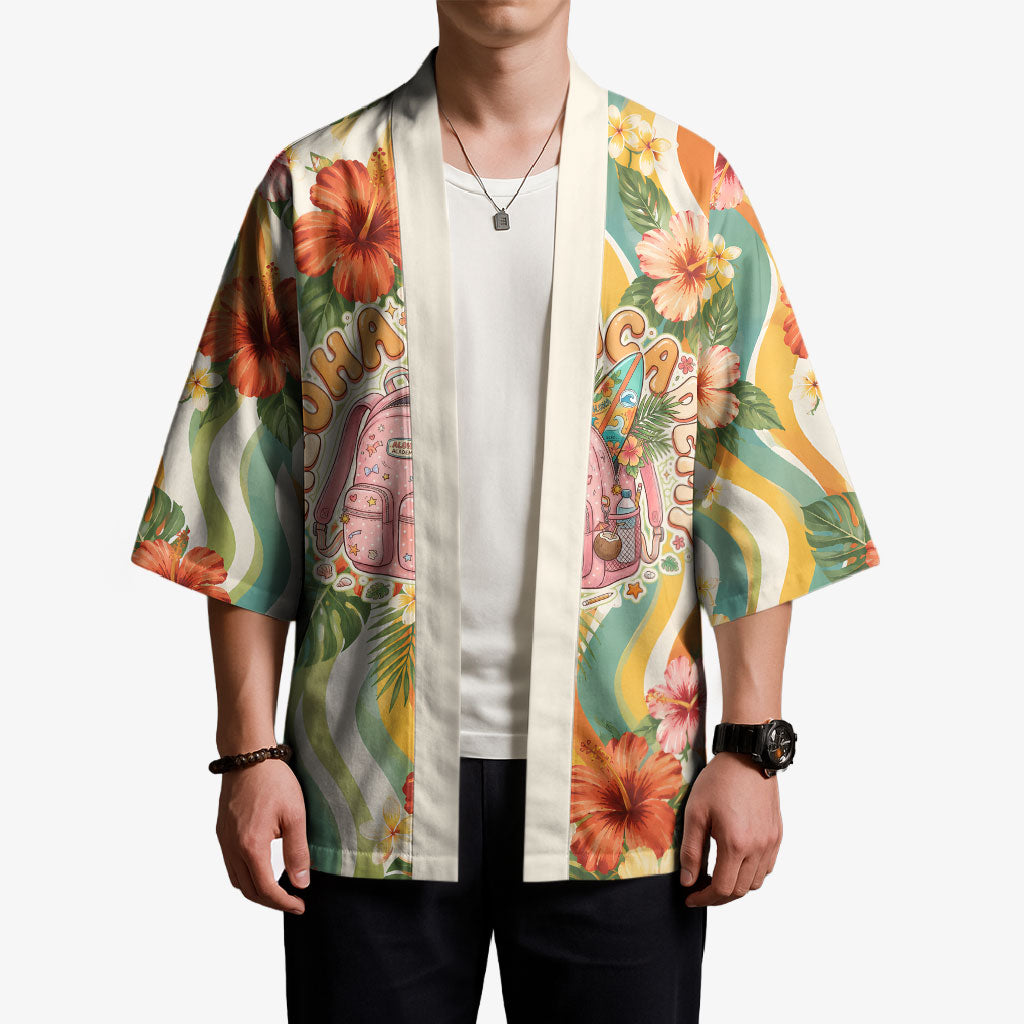 Hawaii Aloha Academy Back To School Kimono Sea Turtle Tropical Hibiscus Flowers Retro Psychedelic TS04 - Polynesian Pride