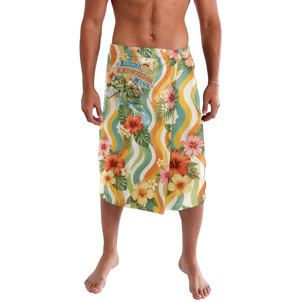 Hawaii Aloha Academy Back To School Lavalava Sea Turtle Tropical Hibiscus Flowers Retro Psychedelic TS04 Orange Green - Polynesian Pride