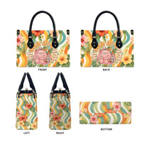 Hawaii Aloha Academy Back To School Leather Bag Sea Turtle Tropical Hibiscus Flowers Retro Psychedelic TS04 - Polynesian Pride