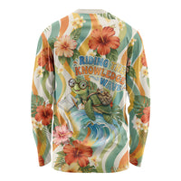 Hawaii Aloha Academy Back To School Long Sleeve Shirt Sea Turtle Tropical Hibiscus Flowers Retro Psychedelic TS04 - Polynesian Pride