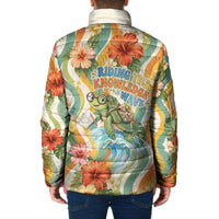 Hawaii Aloha Academy Back To School Padded Jacket Sea Turtle Tropical Hibiscus Flowers Retro Psychedelic TS04 - Polynesian Pride