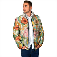 Hawaii Aloha Academy Back To School Padded Jacket Sea Turtle Tropical Hibiscus Flowers Retro Psychedelic TS04 - Polynesian Pride