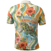 Hawaii Aloha Academy Back To School Polo Shirt Sea Turtle Tropical Hibiscus Flowers Retro Psychedelic TS04 - Polynesian Pride