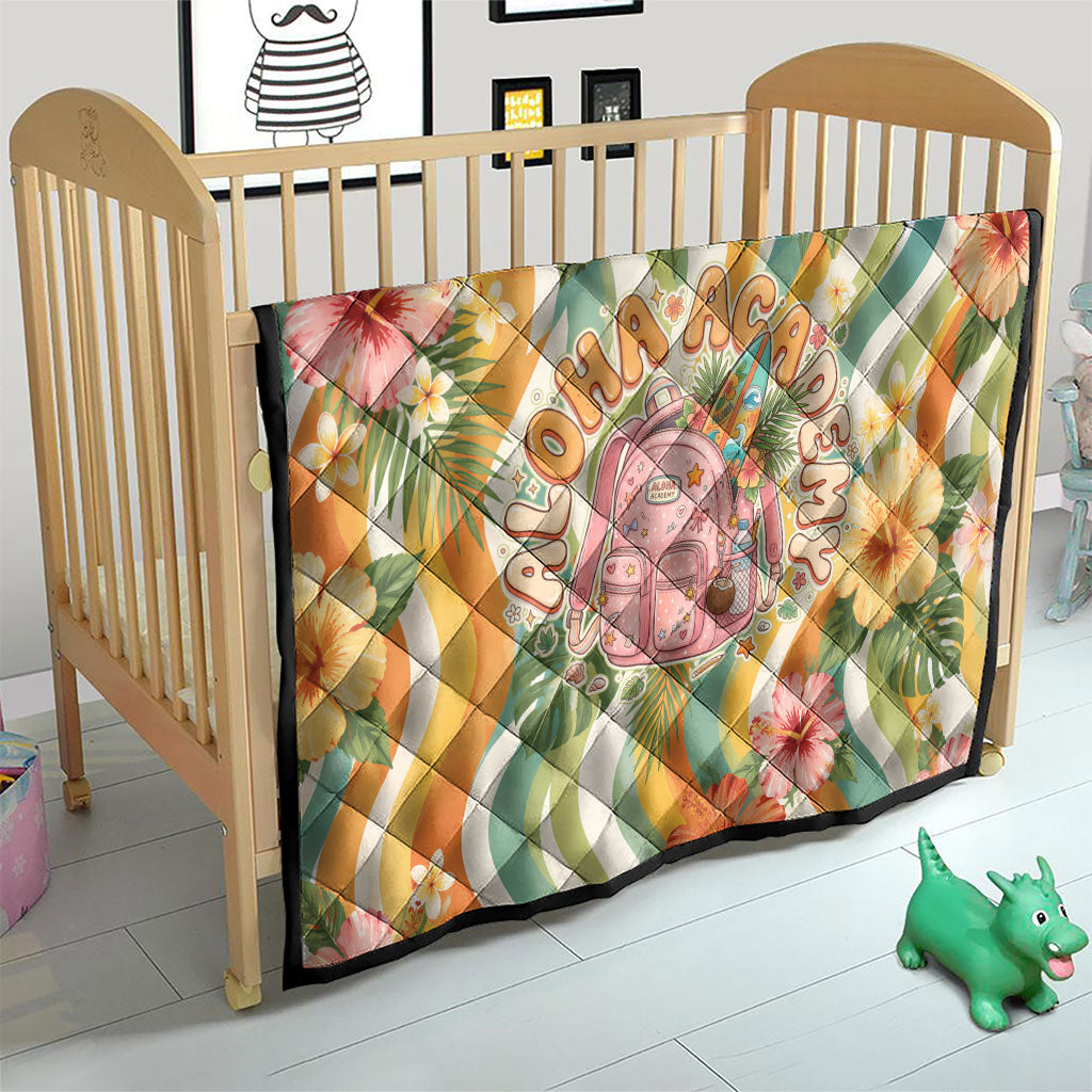 Hawaii Aloha Academy Back To School Quilt Sea Turtle Tropical Hibiscus Flowers Retro Psychedelic TS04 - Polynesian Pride