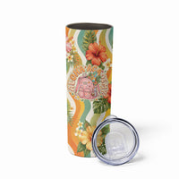 Hawaii Aloha Academy Back To School Skinny Tumbler Sea Turtle Tropical Hibiscus Flowers Retro Psychedelic TS04 - Polynesian Pride
