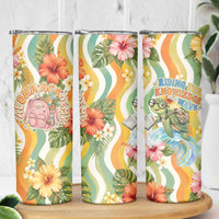 Hawaii Aloha Academy Back To School Skinny Tumbler Sea Turtle Tropical Hibiscus Flowers Retro Psychedelic TS04 - Polynesian Pride