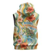 Hawaii Aloha Academy Back To School Sleeveless Hoodie Sea Turtle Tropical Hibiscus Flowers Retro Psychedelic TS04 - Polynesian Pride