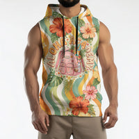 Hawaii Aloha Academy Back To School Sleeveless Hoodie Sea Turtle Tropical Hibiscus Flowers Retro Psychedelic TS04 - Polynesian Pride