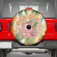 Hawaii Aloha Academy Back To School Spare Tire Cover Sea Turtle Tropical Hibiscus Flowers Retro Psychedelic TS04 - Polynesian Pride