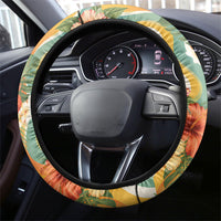Hawaii Aloha Academy Back To School Steering Wheel Cover Sea Turtle Tropical Hibiscus Flowers Retro Psychedelic TS04 - Polynesian Pride