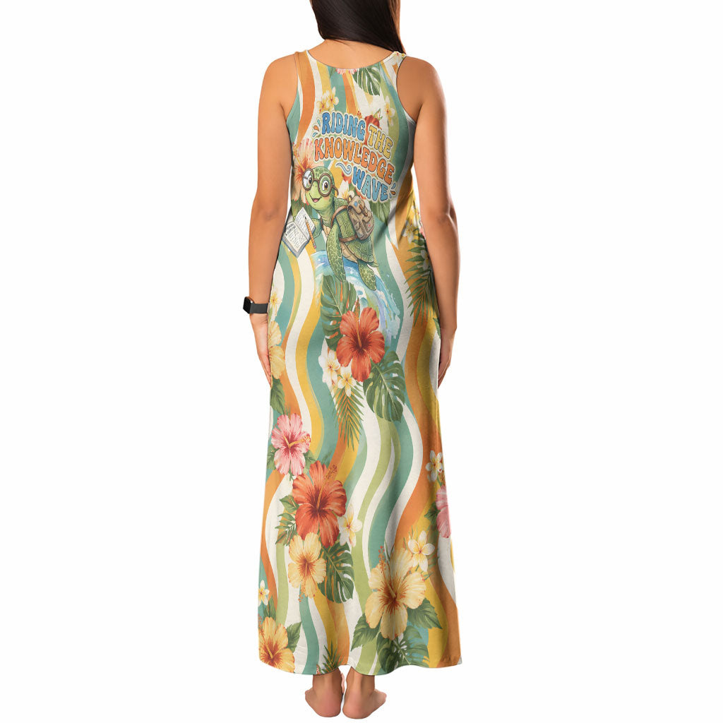 Hawaii Aloha Academy Back To School Tank Maxi Dress Sea Turtle Tropical Hibiscus Flowers Retro Psychedelic TS04 - Polynesian Pride