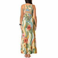 Hawaii Aloha Academy Back To School Tank Maxi Dress Sea Turtle Tropical Hibiscus Flowers Retro Psychedelic TS04 - Polynesian Pride