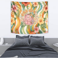 Hawaii Aloha Academy Back To School Tapestry Sea Turtle Tropical Hibiscus Flowers Retro Psychedelic TS04 - Polynesian Pride