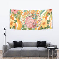 Hawaii Aloha Academy Back To School Tapestry Sea Turtle Tropical Hibiscus Flowers Retro Psychedelic TS04 - Polynesian Pride