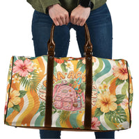 Hawaii Aloha Academy Back To School Travel Bag Sea Turtle Tropical Hibiscus Flowers Retro Psychedelic TS04 Orange Green - Polynesian Pride