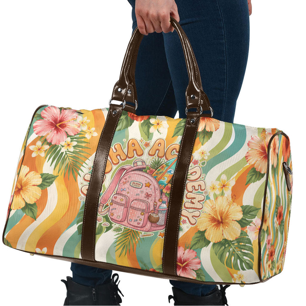 Hawaii Aloha Academy Back To School Travel Bag Sea Turtle Tropical Hibiscus Flowers Retro Psychedelic TS04 - Polynesian Pride