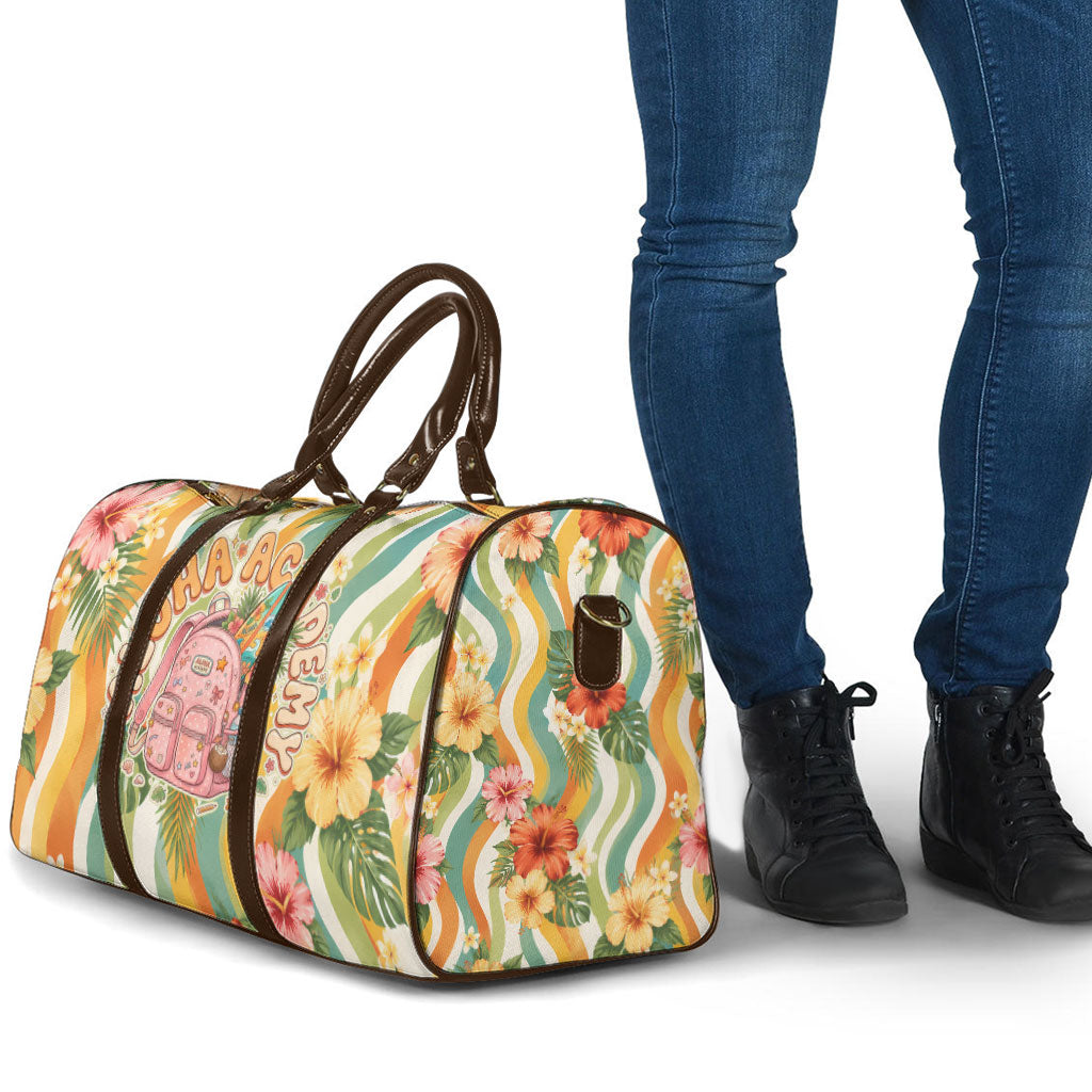 Hawaii Aloha Academy Back To School Travel Bag Sea Turtle Tropical Hibiscus Flowers Retro Psychedelic TS04 - Polynesian Pride