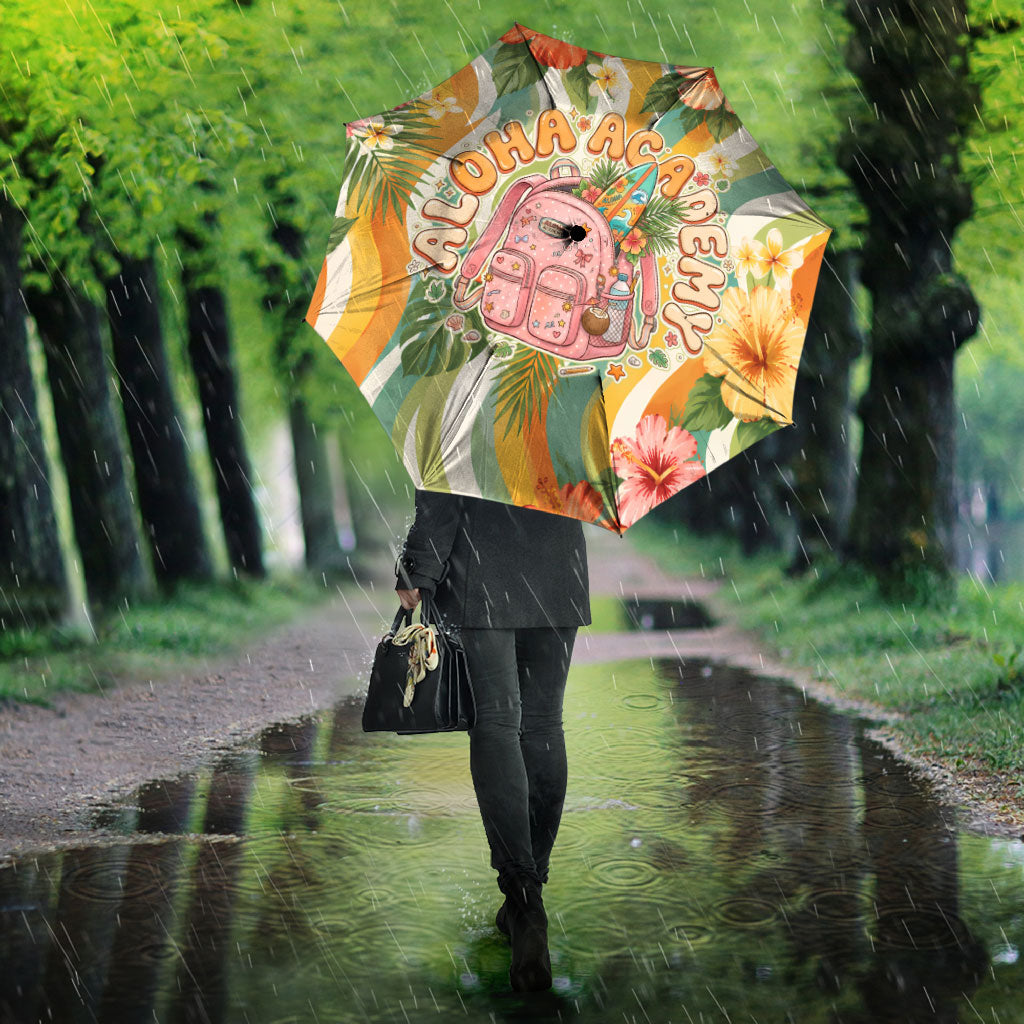 Hawaii Aloha Academy Back To School Umbrella Sea Turtle Tropical Hibiscus Flowers Retro Psychedelic TS04 - Polynesian Pride
