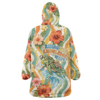 Hawaii Aloha Academy Back To School Wearable Blanket Hoodie Sea Turtle Tropical Hibiscus Flowers Retro Psychedelic TS04 - Polynesian Pride