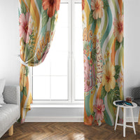 Hawaii Aloha Academy Back To School Window Curtain Sea Turtle Tropical Hibiscus Flowers Retro Psychedelic TS04 - Polynesian Pride