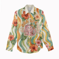 Hawaii Aloha Academy Back To School Women Casual Shirt Sea Turtle Tropical Hibiscus Flowers Retro Psychedelic TS04 - Polynesian Pride