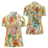 Hawaii Aloha Academy Back To School Women Polo Shirt Sea Turtle Tropical Hibiscus Flowers Retro Psychedelic TS04 - Polynesian Pride