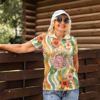 Hawaii Aloha Academy Back To School Women Polo Shirt Sea Turtle Tropical Hibiscus Flowers Retro Psychedelic TS04 - Polynesian Pride