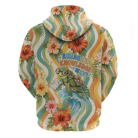 Hawaii Aloha Academy Back To School Zip Hoodie Sea Turtle Tropical Hibiscus Flowers Retro Psychedelic TS04 - Polynesian Pride