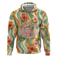 Hawaii Aloha Academy Back To School Zip Hoodie Sea Turtle Tropical Hibiscus Flowers Retro Psychedelic TS04 Pullover Hoodie Orange Green - Polynesian Pride