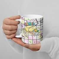 Hawaii Cruising Back To School Ceramic Mug Grid Pattern With School Bag And Vintage Surf Van TS04 - Polynesian Pride