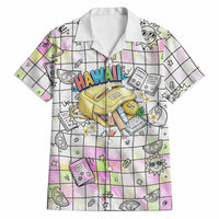 Hawaii Cruising Back To School Hawaiian Shirt Grid Pattern With School Bag And Vintage Surf Van TS04 White Yellow - Polynesian Pride