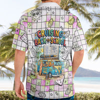 Hawaii Cruising Back To School Hawaiian Shirt Grid Pattern With School Bag And Vintage Surf Van TS04 - Polynesian Pride