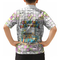 Hawaii Cruising Back To School Hawaiian Shirt Grid Pattern With School Bag And Vintage Surf Van TS04 - Polynesian Pride
