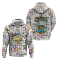 Hawaii Cruising Back To School Hoodie Grid Pattern With School Bag And Vintage Surf Van TS04 - Polynesian Pride