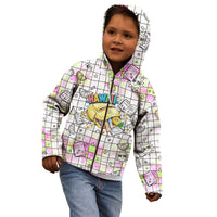 Hawaii Cruising Back To School Kid Hoodie Grid Pattern With School Bag And Vintage Surf Van TS04 - Polynesian Pride