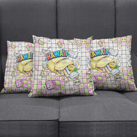 Hawaii Cruising Back To School Pillow Cover Grid Pattern With School Bag And Vintage Surf Van TS04 - Polynesian Pride