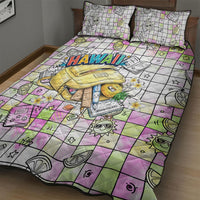 Hawaii Cruising Back To School Quilt Bed Set Grid Pattern With School Bag And Vintage Surf Van TS04 - Polynesian Pride