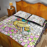Hawaii Cruising Back To School Quilt Bed Set Grid Pattern With School Bag And Vintage Surf Van TS04 - Polynesian Pride