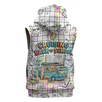 Hawaii Cruising Back To School Sleeveless Hoodie Grid Pattern With School Bag And Vintage Surf Van TS04 - Polynesian Pride