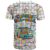 Hawaii Cruising Back To School T Shirt Grid Pattern With School Bag And Vintage Surf Van TS04 - Polynesian Pride