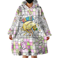 Hawaii Cruising Back To School Wearable Blanket Hoodie Grid Pattern With School Bag And Vintage Surf Van TS04 - Polynesian Pride