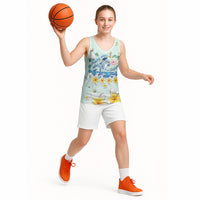 Personalized Hawaii Back To School Dolphin Basketball Jersey Grid Notebook Background With Dolphin Mascot And Plumeria Flowers TS04 - Polynesian Pride