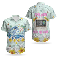 Personalized Hawaii Back To School Dolphin Couples Matching Summer Maxi Dress and Hawaiian Shirt Grid Notebook Background With Dolphin Mascot And Plumeria Flowers TS04 - Polynesian Pride