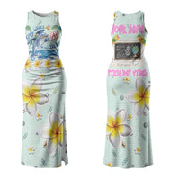 Personalized Hawaii Back To School Dolphin Couples Matching Tank Maxi Dress and Hawaiian Shirt Grid Notebook Background With Dolphin Mascot And Plumeria Flowers TS04 - Polynesian Pride