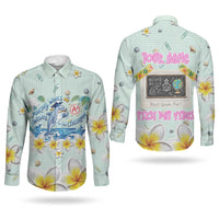Personalized Hawaii Back To School Dolphin Couples Matching Tank Maxi Dress and Long Sleeve Button Shirt Grid Notebook Background With Dolphin Mascot And Plumeria Flowers TS04 - Polynesian Pride