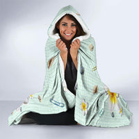 Personalized Hawaii Back To School Dolphin Hooded Blanket Grid Notebook Background With Dolphin Mascot And Plumeria Flowers TS04 - Polynesian Pride