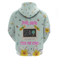 Personalized Hawaii Back To School Dolphin Hoodie Grid Notebook Background With Dolphin Mascot And Plumeria Flowers TS04 - Polynesian Pride