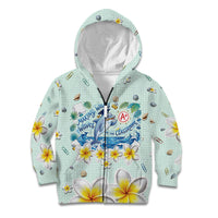 Personalized Hawaii Back To School Dolphin Kid Hoodie Grid Notebook Background With Dolphin Mascot And Plumeria Flowers TS04 Zip Hoodie Green White - Polynesian Pride
