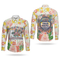 Personalized Hawaii School Club Back To Class Couples Matching Off Shoulder Maxi Dress and Long Sleeve Button Shirt Retro Tropical Hibiscus Pattern With Open Notebook TS04 - Polynesian Pride